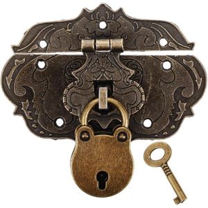 Zeynomax - Antieke Decoratie Hangslot Set - Grendel Sleutels Tin Gesp Kluis Decoratief Slot - Laden Planque Sloten Kit - Zinklegering Bouw - Koffie Snuisterijen - Vintage Stijl Opbergoplossing