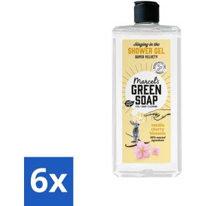 Marcel's Green Soap - Douchegel - Vanille & Kersenbloesem - Verzorgend & zacht - 300 ml - Voordeelverpakking - 6 stuks