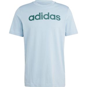 adidas Sportswear Essentials Single Jersey Linear Geborduurd Logo T-shirt - Heren - Blauw- S