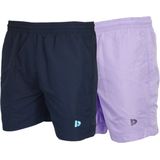 2-Pack Donnay - Sport/Zwemshort (Toon) - Sportbroek - Heren - Navy/Lavendel (529) - maat XL