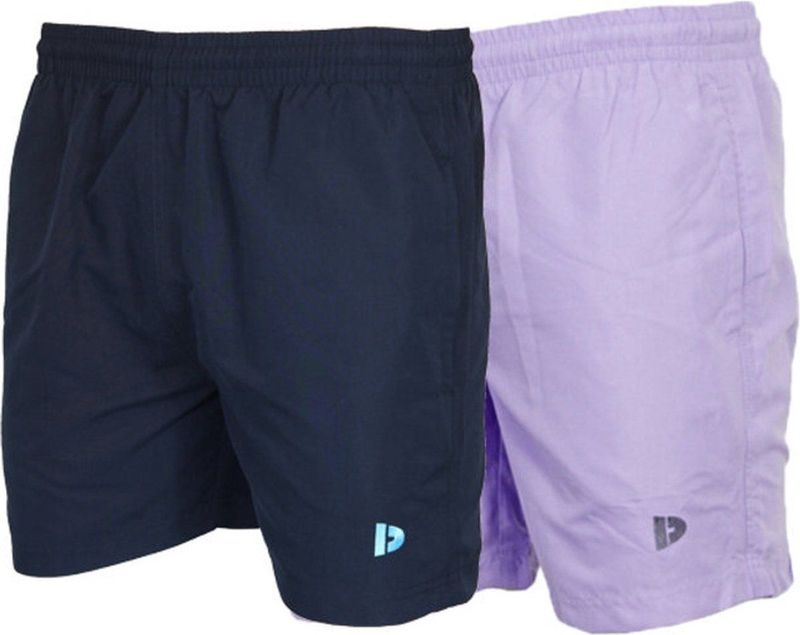 2-Pack Donnay - Sport/Zwemshort (Toon) - Sportbroek - Heren - Navy/Lavendel (529) - maat XL