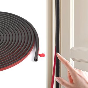 Zelfklevende Afdichtingstape voor Deuren en Ramen - Waterdichte D-vormige Flexibele Strip voor Geluidsisolatie, Koude- en Stofbescherming (6m)