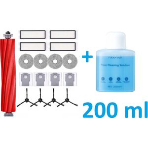 GROOT KIT met onderdelen voor Roborock Q Revo - filters borstels zakken - Hoogwaardige vervanging + EXTRA 200ml Roborock Vloeistof voor vloerreiniging concentraat - Voor alle vloeren - natuurlijk - compatibel met alle Roborock - Floor Cleaner