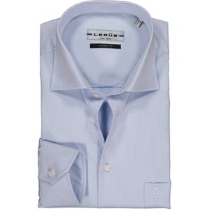 Ledub modern fit overhemd - lichtblauw twill - Strijkvrij - Boordmaat: 48