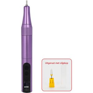 Professionele elektrische nagelboor, 35.000 tpm, UV-lampcombinatie, paars