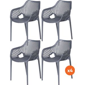 Set van 4 - Madino Air stapelbare stoel - Grijs