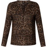 YEST - CURVE Valery Essential Jersey Shirts - Multi Leopard - T-shirt