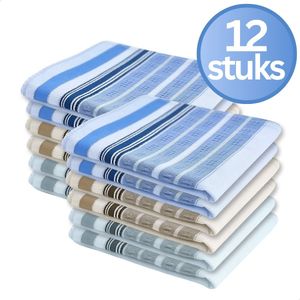 RENALUX - Zakdoeken Heren - Zakdoeken Katoen - Set van Maarliefst 12 Stuks - Ideale formaat 40x40 cm - 12 Stuks