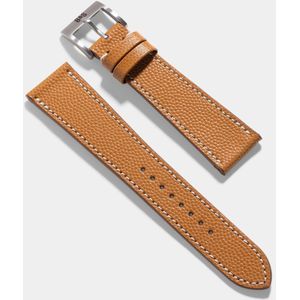 B&S Leren Horlogeband Luxury - Pebbled Cognac Brown - 20mm