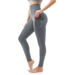 Hoge Taille Leggings met Zakken voor Vrouwen - Elastische Tummy Control Yoga Broek