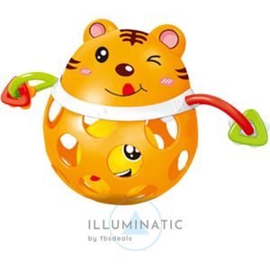 Baby Rammelaar - Oball - Baby Bal - Bal Rammelaar - Dieren Rammelaar - Speelgoed Rammelaar - Ontwikkeling en Educatief Speelgoed - Speelgoed 3 jaar - Dieren Speelgoed Kinderen | Illuminatic® | Oranje