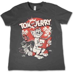 Tom And Jerry Kinder Tshirt -Kids tm 12 jaar- Vintage Comic Grijs