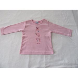 petit bateau , meisje, t-shirt lange mouw , rose, trop belle ! , 6 maand 67