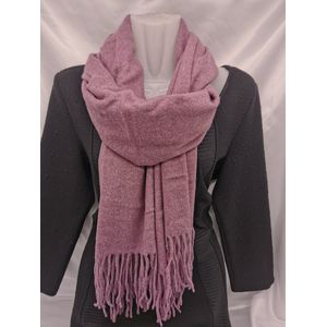 Sjaal – Pashmina - aubergine kleur - feestdagen - Warm – Zacht - Unisex - 180X70cm - gratis sjaal ring van twv € 7.99