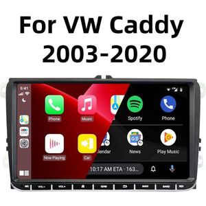 9in Car Stereo Radio GPS Navigatie Hoofdeenheid 2+32G voor VW Caddy 2003-2020, Ingebouwde Draadloze CarPlay Android Auto Bluetooth WiFi FM SWC + AHD Backup Camera