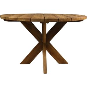 Garden Table Round With Crossleg - Teak Ø 125*75