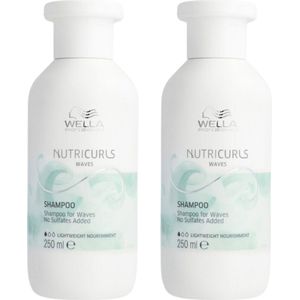 Wella Nutricurls Shampoo Waves 250ml - 2 Stuks - Voordeelverpakking