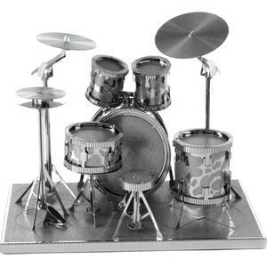 3D Metalen Puzzel Miniatuur Drumstel - Mini Bouwpakket - Prachtig - Schaalmodel - Muziek - Instrument - Muziekinstrument