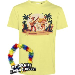 T-shirt Hippies Tropical | Toppers in Concert 2024 | Club Tropicana | Hawaii Shirt | Ibiza Kleding | Lichtgeel | maat XXL