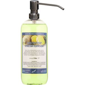 Handzeep Fresh Ginger 1 liter - met gratis RVS zilverkleurige pomp