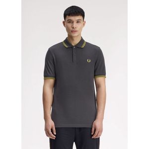 Fred Perry Twin tipped fred perry shirt - Anchor Grey Tennis Ball Yellow