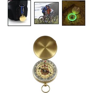 Kompas Messing Met Fluorescerende Buitenring - Luxe Kompas - Klassieke Kompas - Celvar - Glow In The Dark – Compass Brass