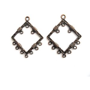 16 hangers voor 8 paar oorbellen - hangers om te versieren met kraaltjes - kleur: brons