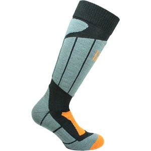Norfolk Skisokken Kinderen - Merino Wol Climayarn - Antiblaren - Anti Zweet Thermosokken - Skisokken met Schokabsorptie Zonedemping - Warm en Droog - Zwart-Grijs - Maat 31-34 - Aspen kids