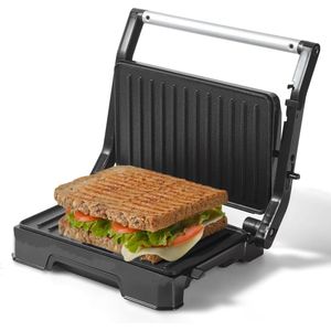 Royalty Line® PM1000 Tosti Apparaat - Kleine Contactgrill - Panini Grill - 1000W - Toaster Grill - 23 x 15 cm - Tosti Ijzer - Grill Apparaat - Tosti Ijzers Met Zwevende Plaat - Zwart