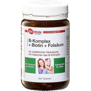 Dr. Wolz B-Komplex + Foliumzuur 300 Tabs | Alle bvitamine in 1 met extra B11 | Beste complex voor ondersteuning bij zwangerschap | Herstel bij blessures en tandvleesproblemen
