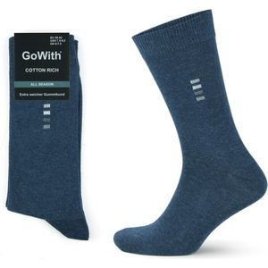 GoWith - katoen sokken - 5 paar - sokken heren - kleur blauw - maat 43-46