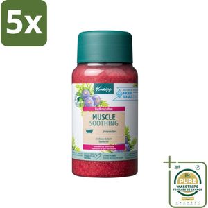5 x Kneipp - Badzout - Muscle Soothing - Jeneverbes - Weldaad voor spieren - 600 g - Grootverpakking - Badzout - Spierverzorging - Spierpijn - Ontspanning - Badkristallen