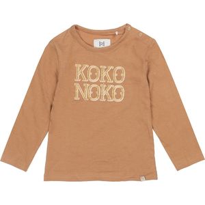 Koko Noko U44919 Tops & T-shirts Meisjes - Shirt - Camel - Maat 116