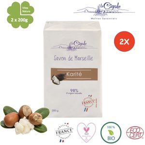 Karité Marseille Zeep | 2 x 200g | een extra milde shea boter zeep | La Cigale