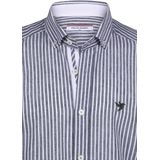 Felix Hardy Overhemd - Gestreept - Poplin Katoen Linnen - Lange Mouw Heren Navy - L