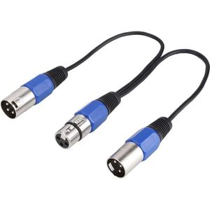 XLR splitterkabel - 3 pins XLR vrouwelijk naar dubbele XLR mannelijke kabel - verlengkabel voor audiomicrofoon .
