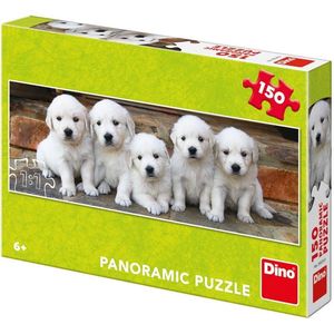 Dino Panorama Puzzel Vijf puppies 150 stukjes