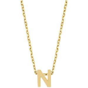New Bling 9NBG-912C Gouden Kubus met Letter C - 3,8mm - hanger - 14 Karaat - Goud