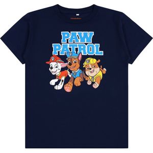 Marineblauw t-shirt voor jongens - Paw Patrol / 128 cm