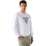 Guess, Heren, Sweatshirts & Hoodies, Wit, Maat: S Katoen,