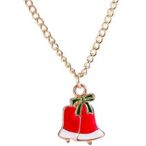 Jingle Bells Kerstman Kerstboom Sneeuwvlok Emaille Hanger Ketting voor Vrouwen en Meisjes