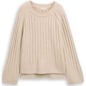 TOM TAILOR - Trui - Sand - Lange Mouw - Losse Pasvorm