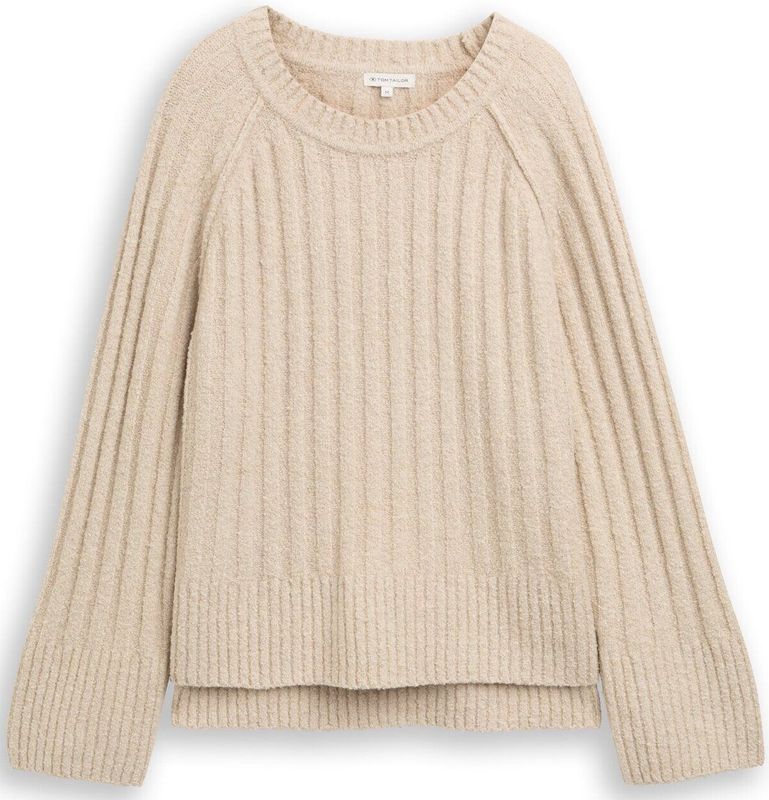 TOM TAILOR - Trui - Sand - Lange Mouw - Losse Pasvorm