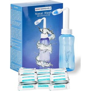Comformidable® Neusdouche - 90 x Spoelzout - Verlichting van Verstopte Neus – Neusdouche Volwassenen - Nasaal Spoelzout - Neusreiniger – Zoutoplossing – Neusspoeler – Neus Douche