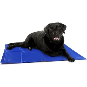 Navaris koelmat hond en kat - Blauwe koelmat voor huisdieren - Verkoelende mat 81 x 96 cm - Zelfactiverende gel koelmat voor huisdieren