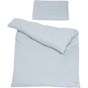 Kinderbeddengoed, 2-delige beddengoedset van biologisch katoen, GOTS en Oeko-Tex 100-gecertificeerd, lichtblauw, hemelsblauw, 100 x 135 cm