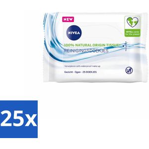 25 x NIVEA - Reinigingsdoekjes - Verfrissend - Verwijdert Waterbestendige Make-up - 25 Doekjes - Gezichtsreiniging - Reinigingsdoekjes - Make-up Verwijderen - Waterbestendige Make-up - Huidverfrissing