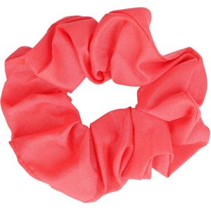 Haarsoires Haarelastiek Scrunchie – Basic – Gladde Stof – Koraalroze - Haarkrinkel - Haar Elastiek met Stof - Zacht & Haarvriendelijk