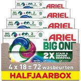Ariel - The Big One - Wasmiddel Pods - Stralende Kleuren - 4 x 18 Wasbeurten