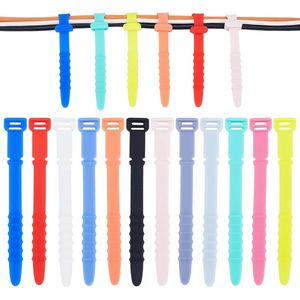 Herbruikbare Zip Ties 60 stuks - Siliconen Kabelbinders in 12 Kleuren voor Kabel Management